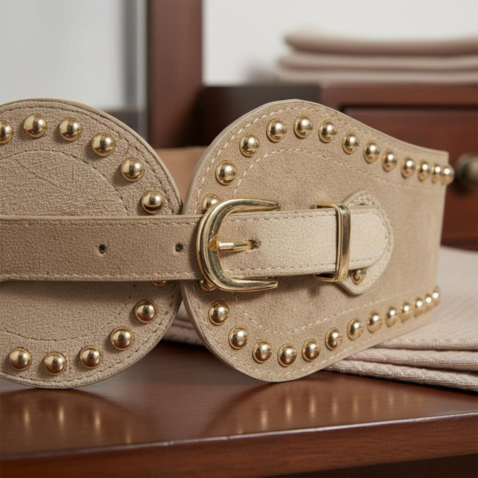 Leather Work Western - Women Elastic Waist Belt Suede Faux