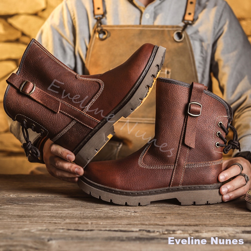 Leather Work Western - Men's Top-Grain Cowhide High-Top Work Boots