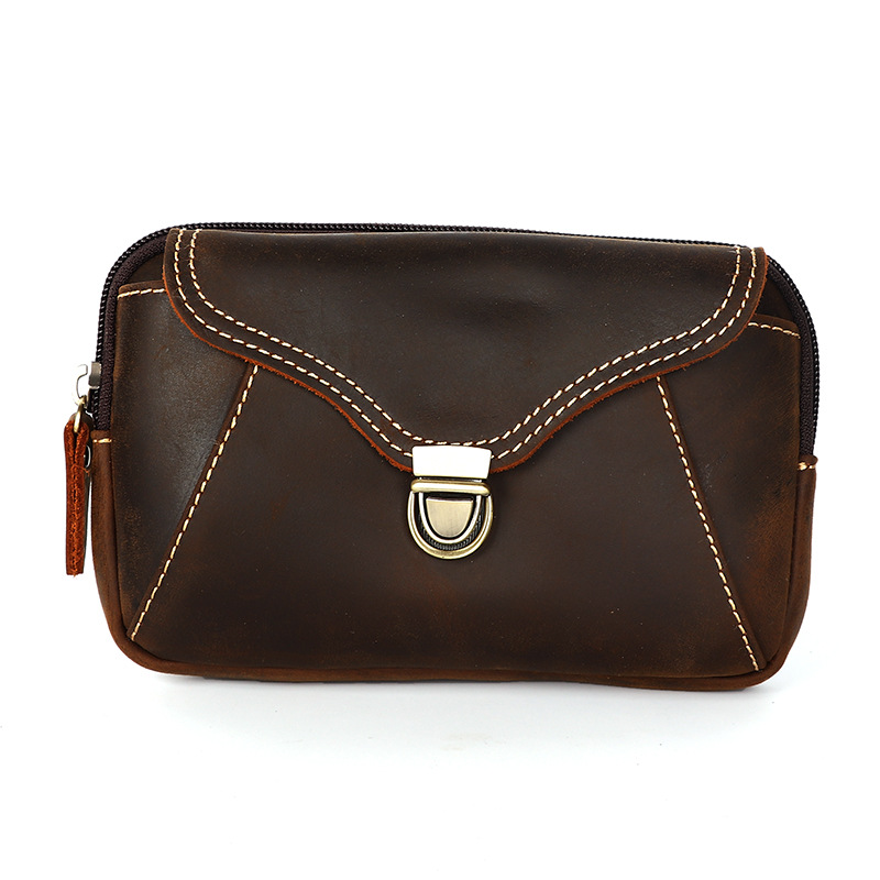 Leatherwork Designs - Men's leather waist bag, men's genuine