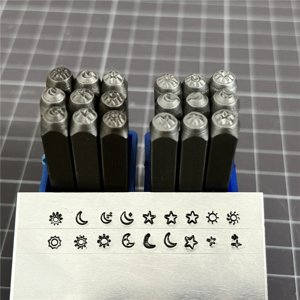 Leatherwork Embossing - 9pcs/set Moon Star Sun Design Logo