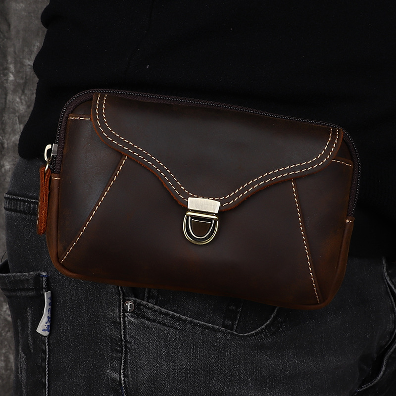Men's leather waist bag, men's - огляд і ціна Leatherwork Designs
