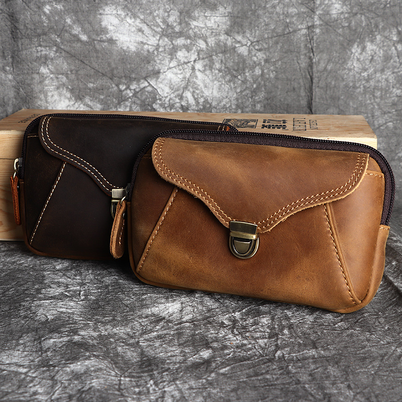 Men's leather waist bag, men's - огляд і ціна Leatherwork Designs
