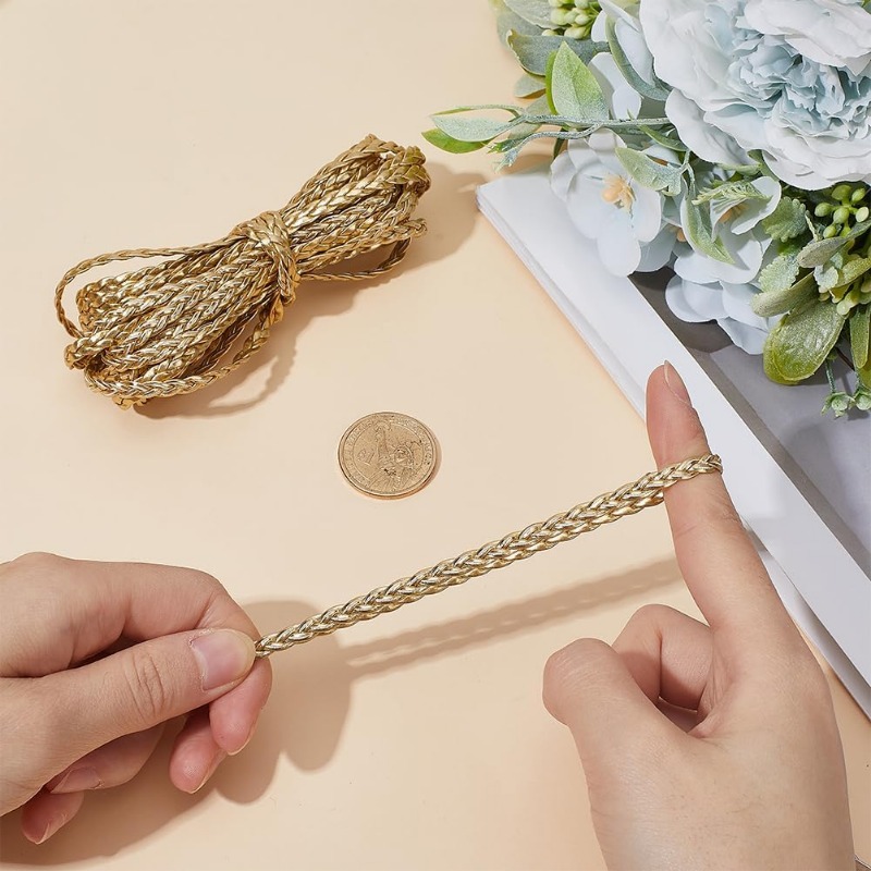 5m Braided Leather Cord Gold P - огляд і ціна Leatherwork Thread