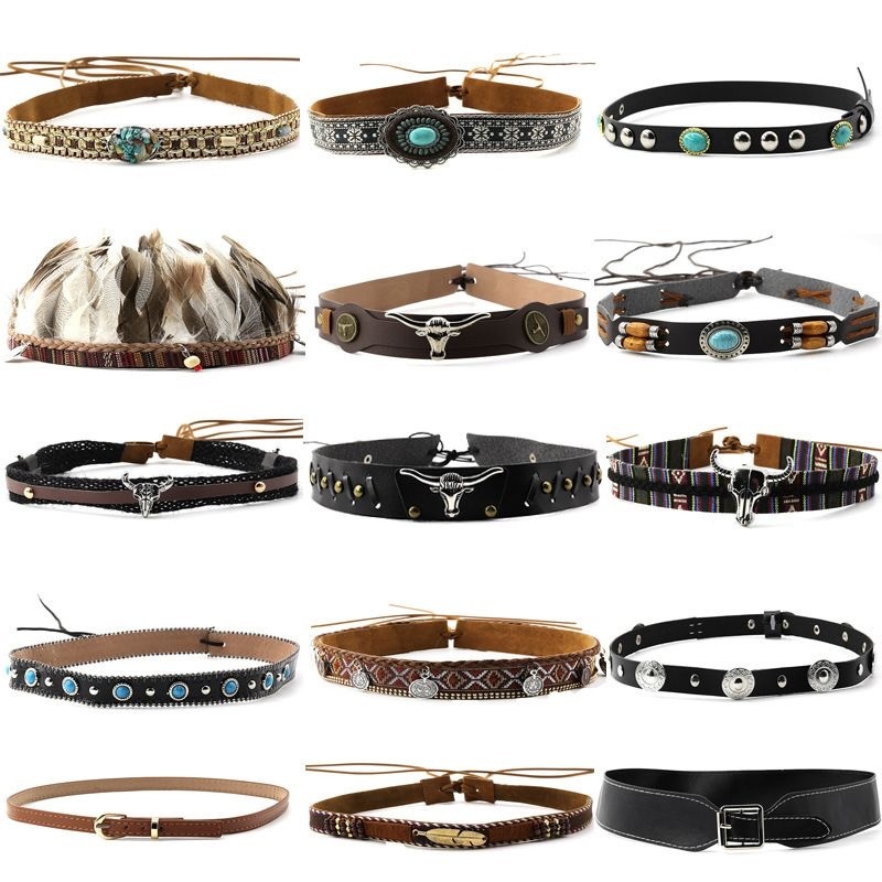 Retro Ethnic Style Belt, Headb - огляд і ціна Leatherwork Fasteners