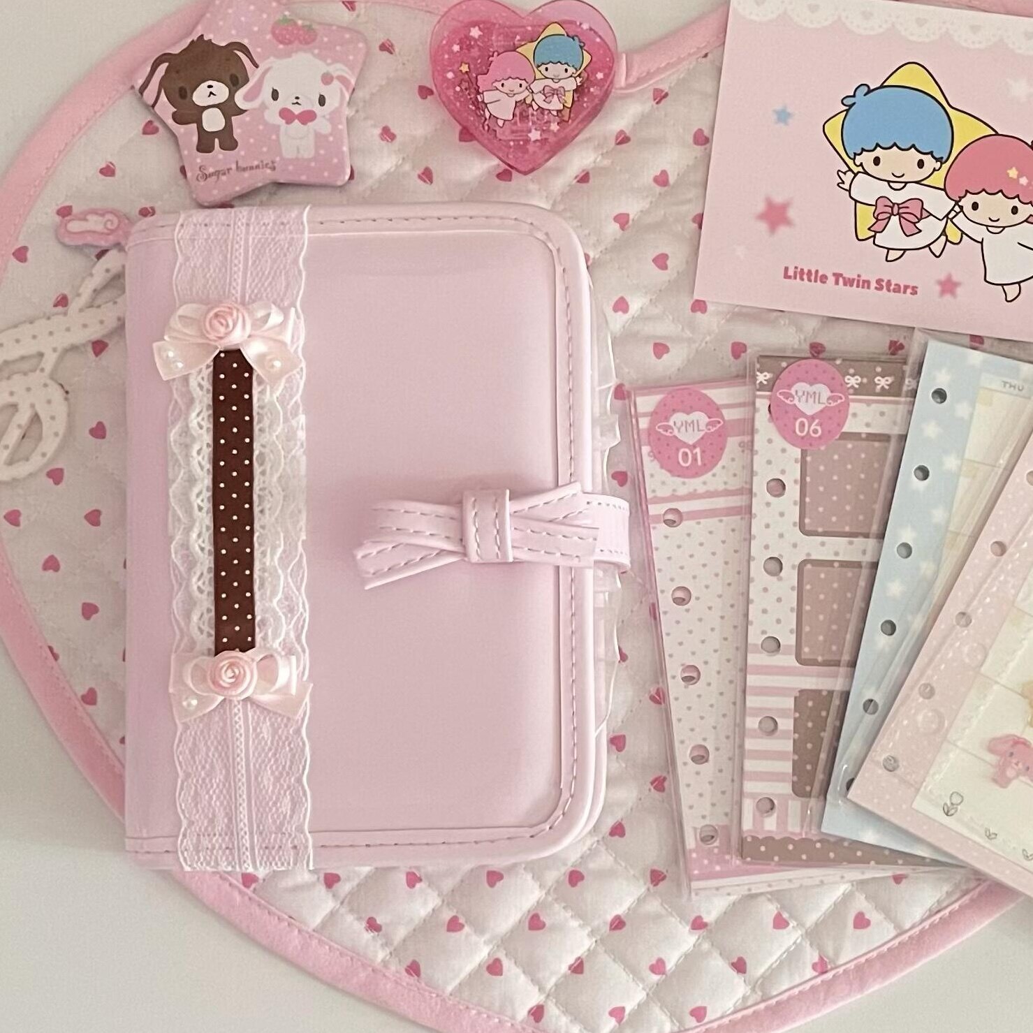 Pink Bowknot A7 Leather Binder - огляд і ціна Leather Work Notebook