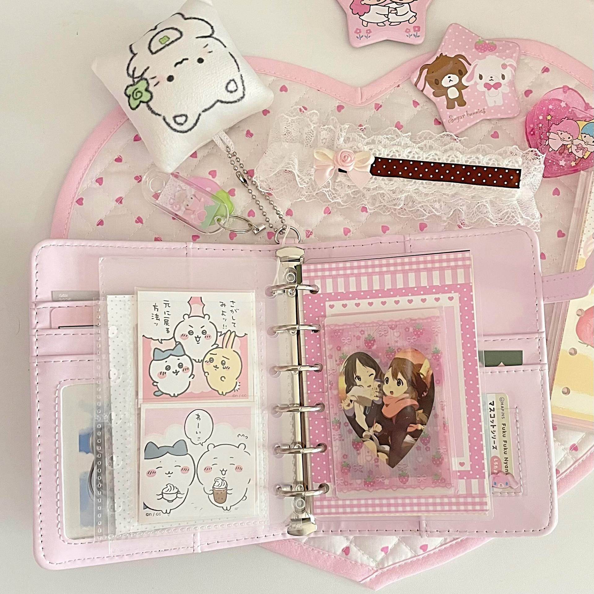 Pink Bowknot A7 Leather Binder - огляд і ціна Leather Work Notebook